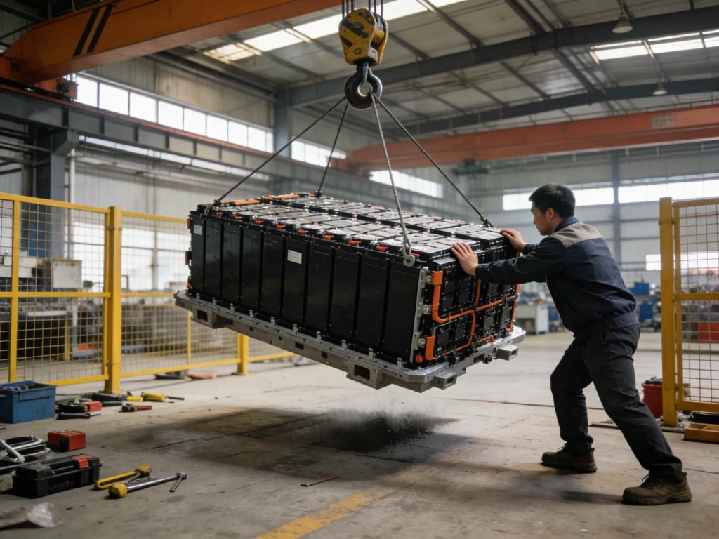 攻克一体式电池包拆解难关：固恒能源电池包翻转拆解机的安全高效之道