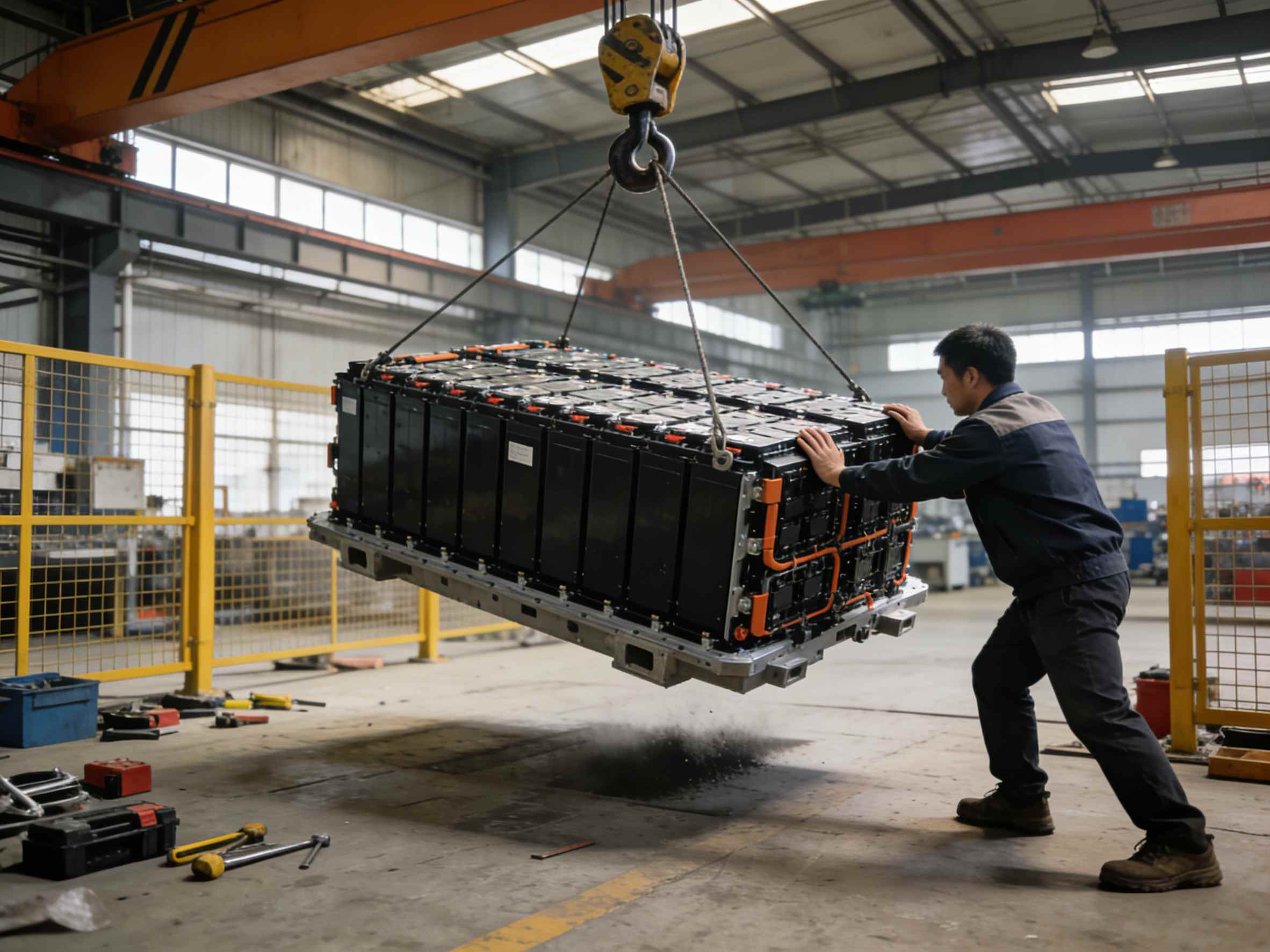 传统电池包拆解场景